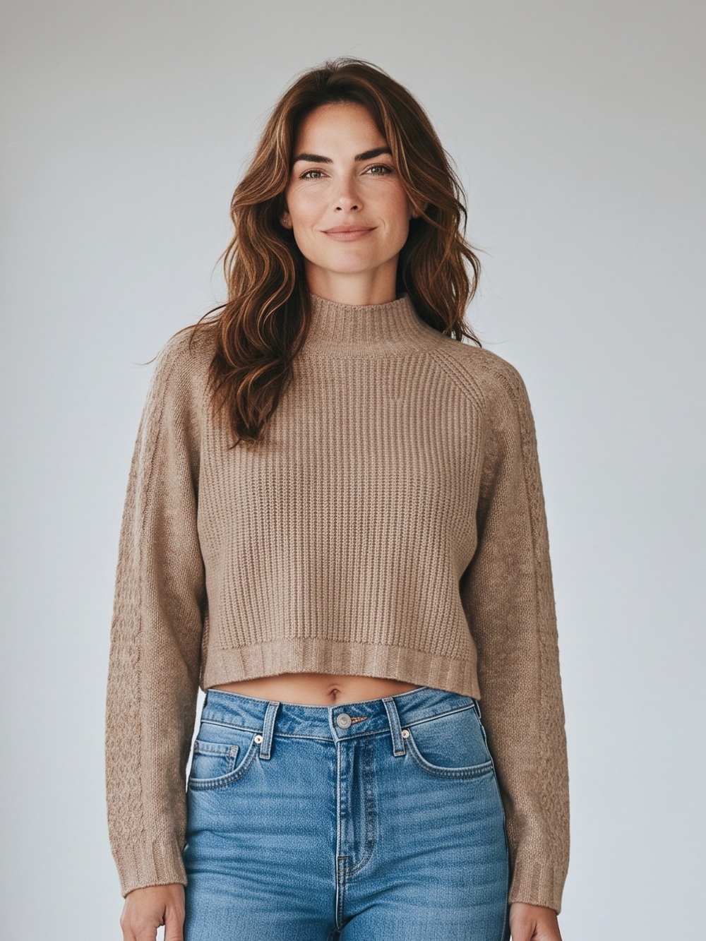 wild fable - NWT - Cropped Cowl Turtleneck Sweater in Taupe
